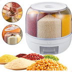 Dispenser de Cereais Giratório 6 Divisórias | Porta Grãos Organizador de Cozinha