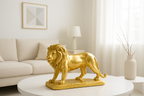 Escultura Leão Dourado Luxo