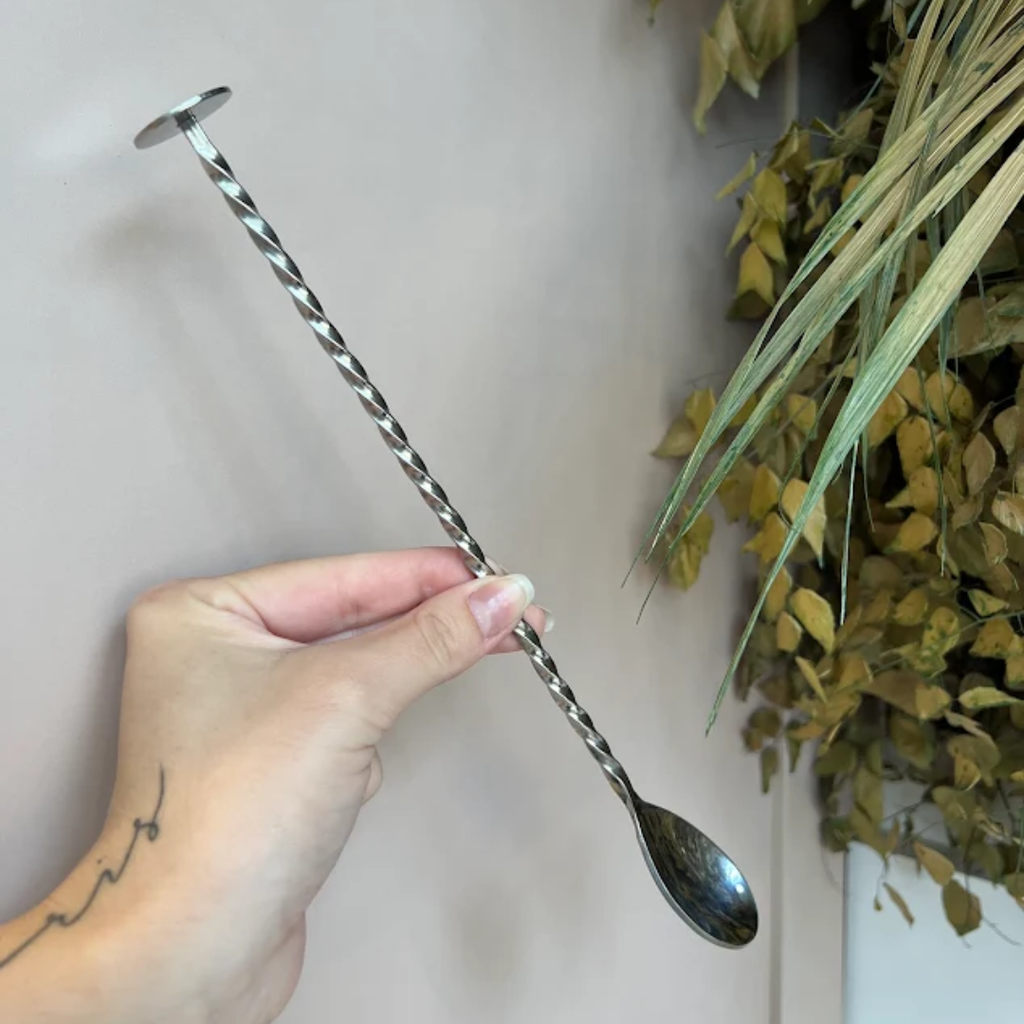 Colher Bailarina de Aço Inox Tress Prateada 26cm