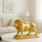 Escultura Leão Dourado Luxo