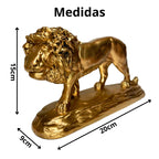 Escultura Leão Dourado Luxo