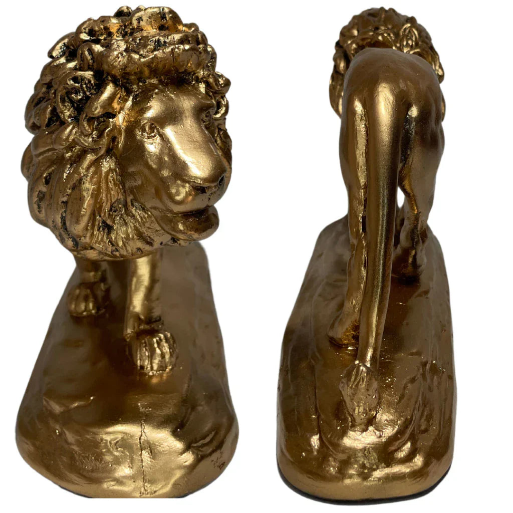 Escultura Leão Dourado Luxo