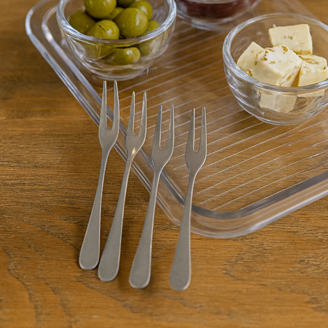 Jogo 6 Garfos para Aperitivo Aço Inox 11cm