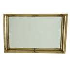 Bandeja Espelhada Aço Inox Dourado 41cm x 26cm x 5cm