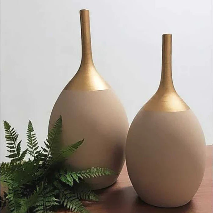 Kit 2 Vasos de Cerâmica Decorativos