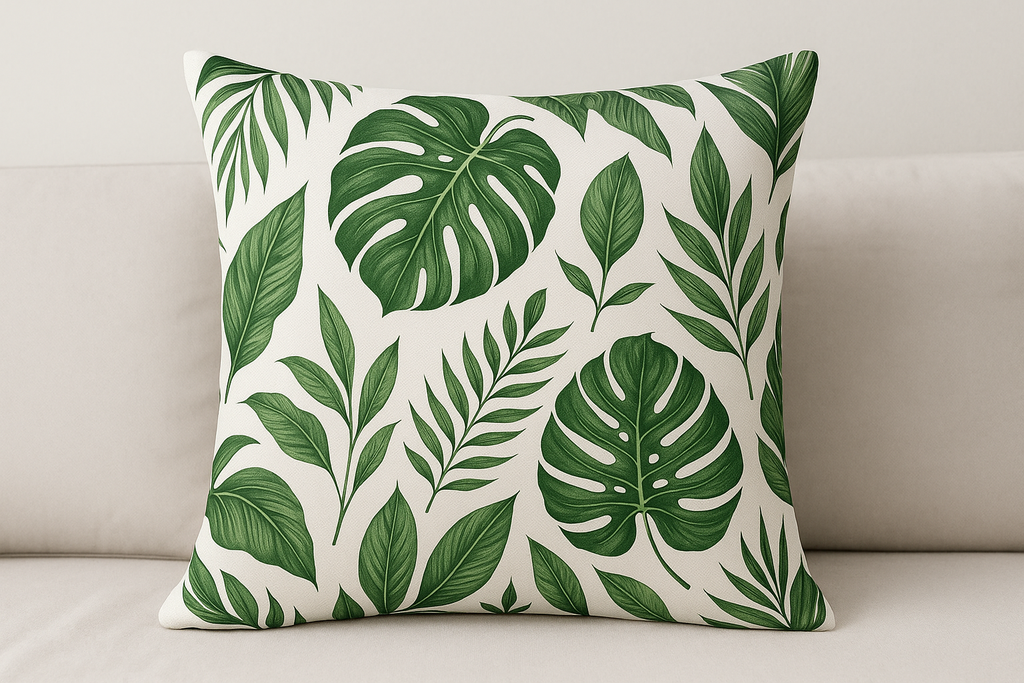 Fronha Avulsa Folhagem Tropical Verde - 50x70cm