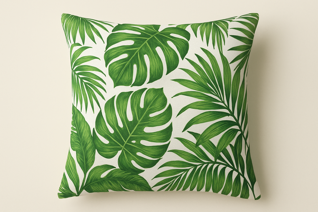 Fronha Avulsa Folhagem Tropical Verde - 50x70cm