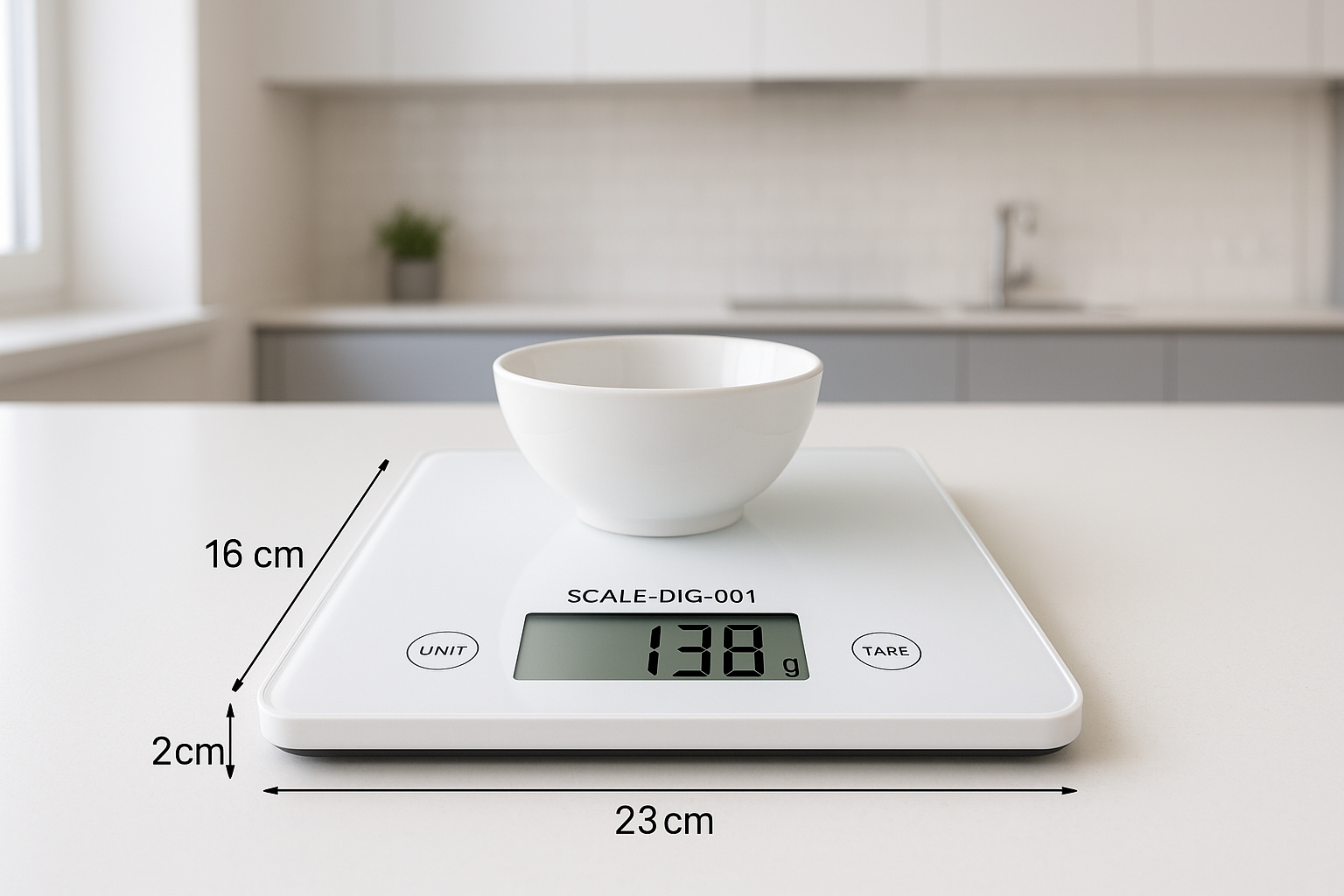 Balança Digital de Cozinha Vidro Temperado LCD 5kg