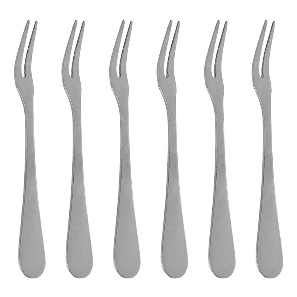 Jogo 6 Garfos para Aperitivo Aço Inox 11cm