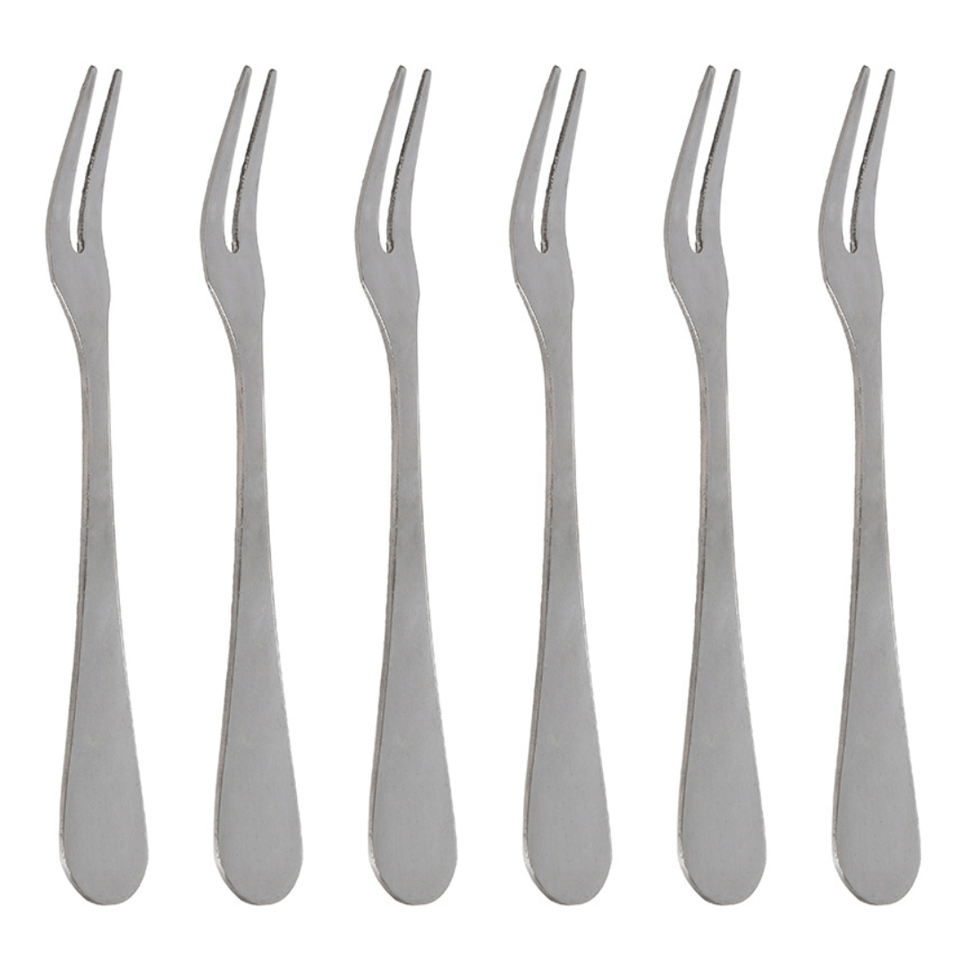 Jogo 6 Garfos para Aperitivo Aço Inox 11cm