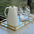 Bandeja Espelhada Aço Inox Dourado 41cm x 26cm x 5cm