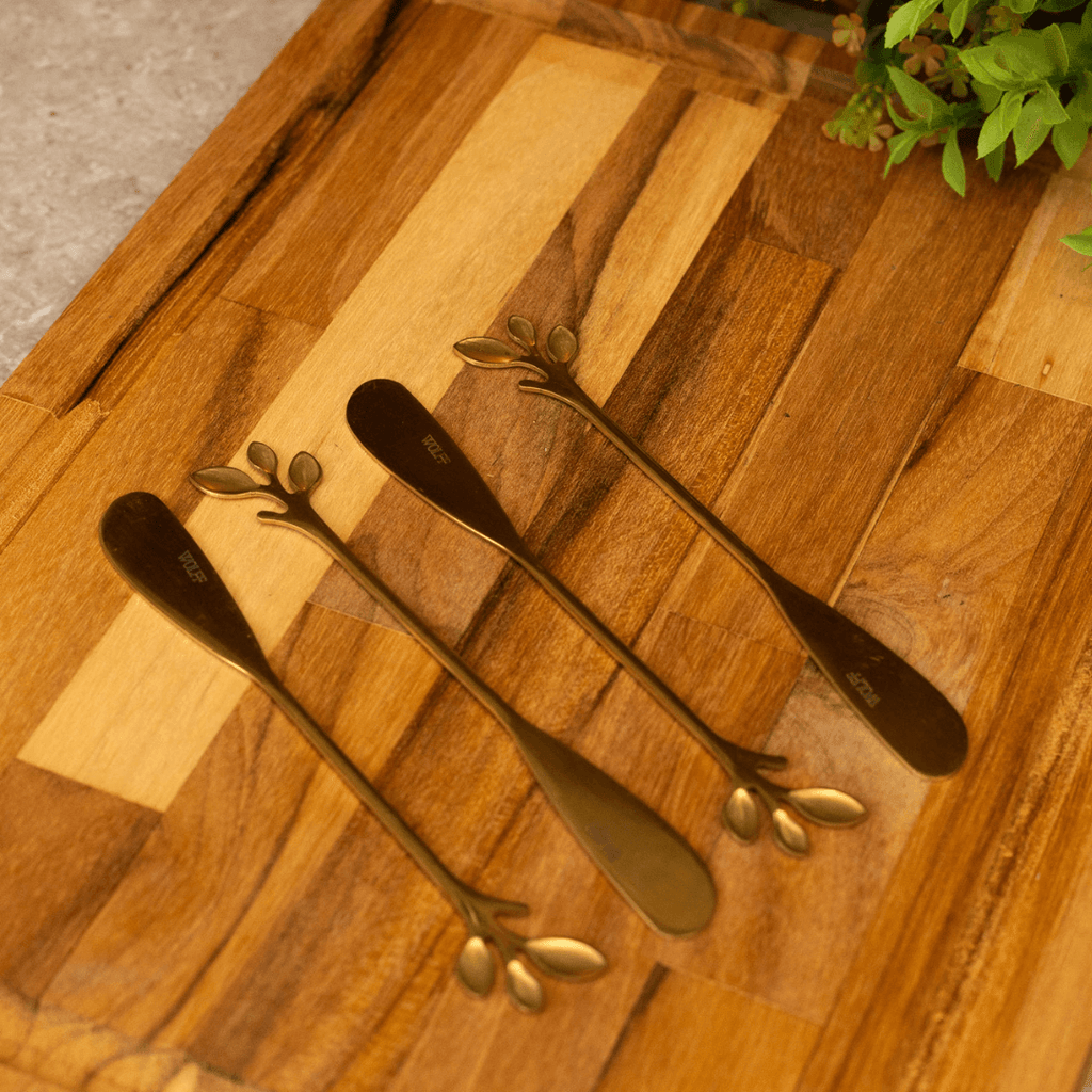 Jogo 4 Espátulas em Aço Inox  Dourado