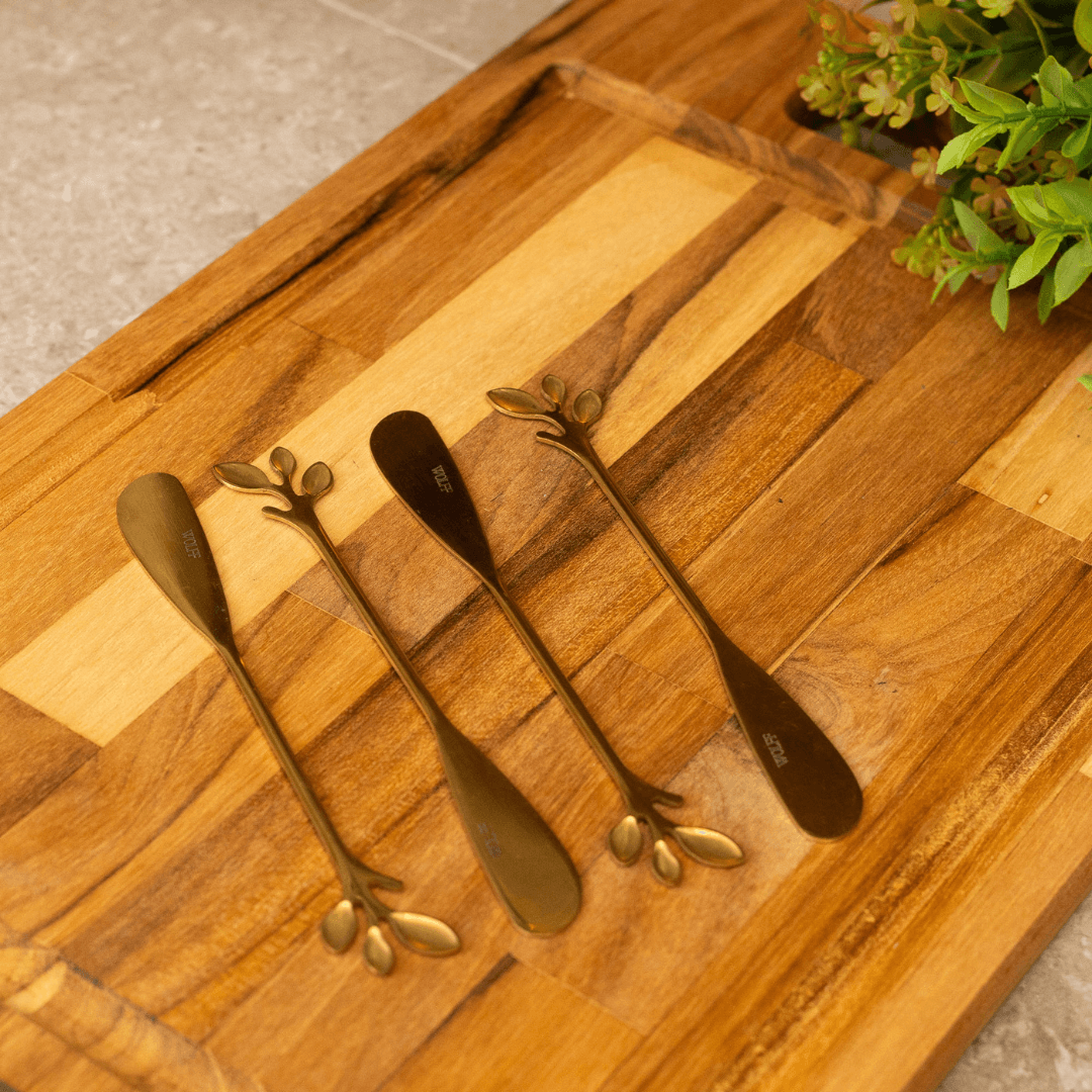 Jogo 4 Espátulas em Aço Inox  Dourado