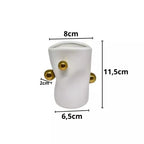 Cachepot Porcelana com Esferas Douradas