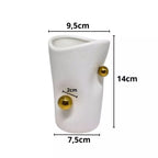 Cachepot Porcelana com Esferas Douradas