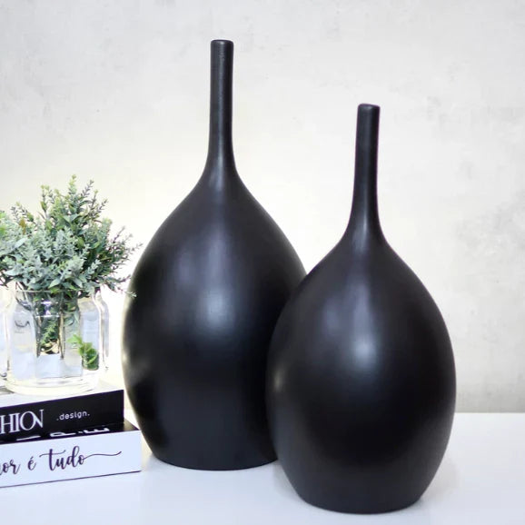 Kit 2 Vasos de Cerâmica Decorativos