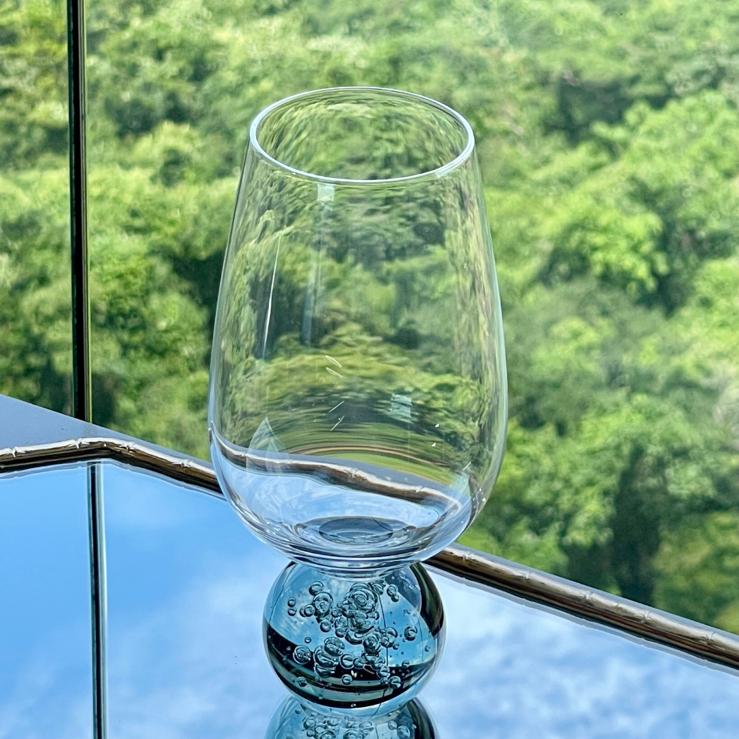 Jogo 6 Taças Base Esfera Fume e Transparente 550ml