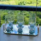 Jogo 6 Taças Base Esfera Fume e Transparente 550ml